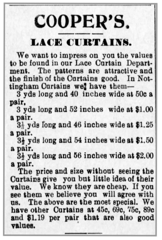 Cooper's curtains article